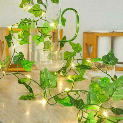 Artificial Ivy-Garland Fake Greenery-Plant with LED Lights Vine Ivy Leaf Hanging - DynamicDrop Hub