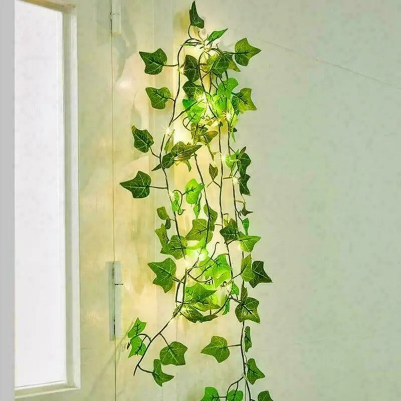 Artificial Ivy-Garland Fake Greenery-Plant with LED Lights Vine Ivy Leaf Hanging - DynamicDrop Hub