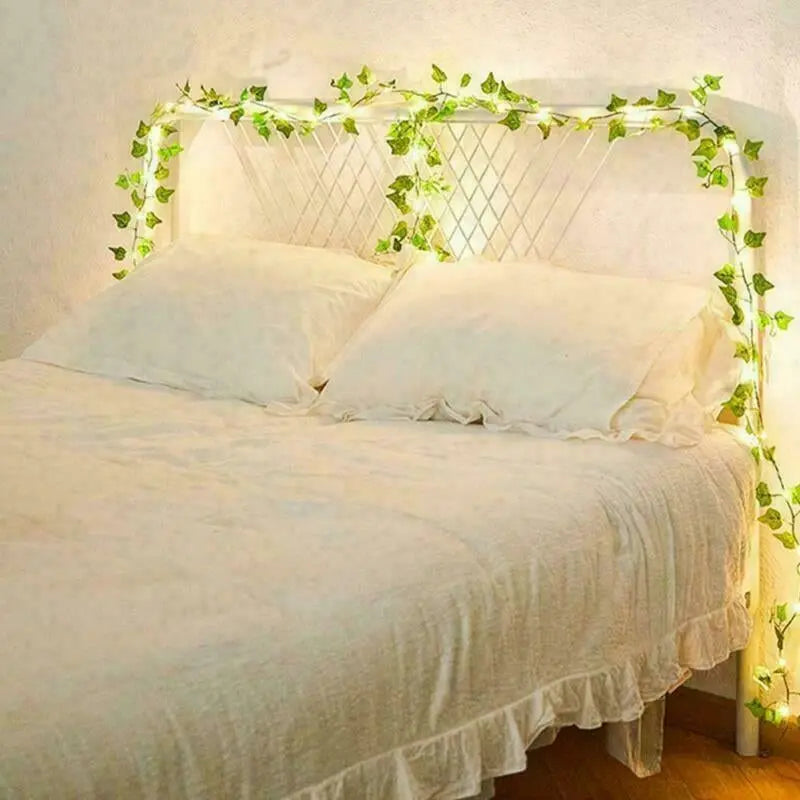 Artificial Ivy-Garland Fake Greenery-Plant with LED Lights Vine Ivy Leaf Hanging - DynamicDrop Hub