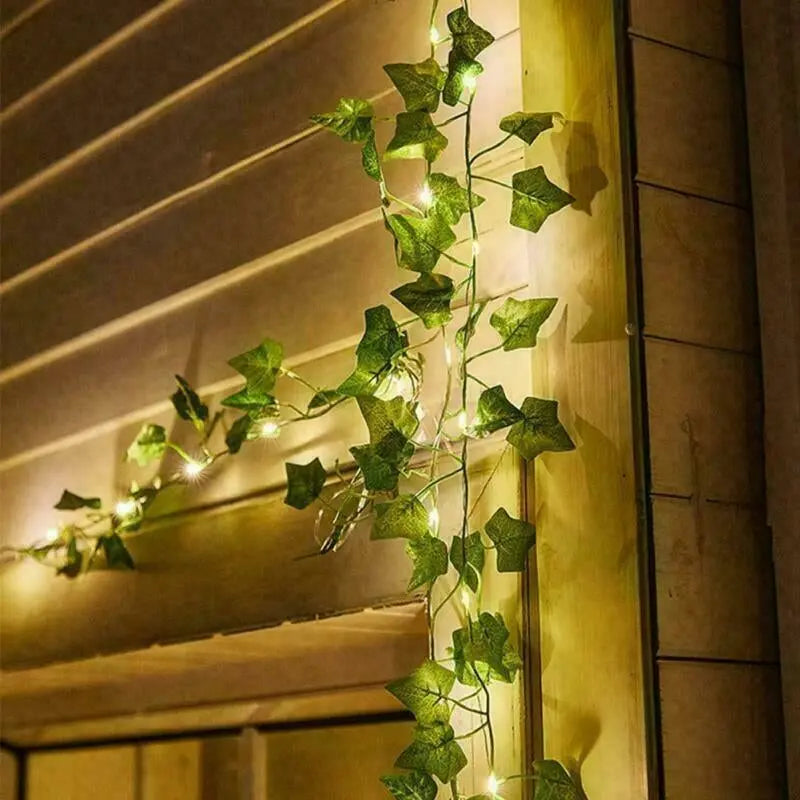 Artificial Ivy-Garland Fake Greenery-Plant with LED Lights Vine Ivy Leaf Hanging - DynamicDrop Hub