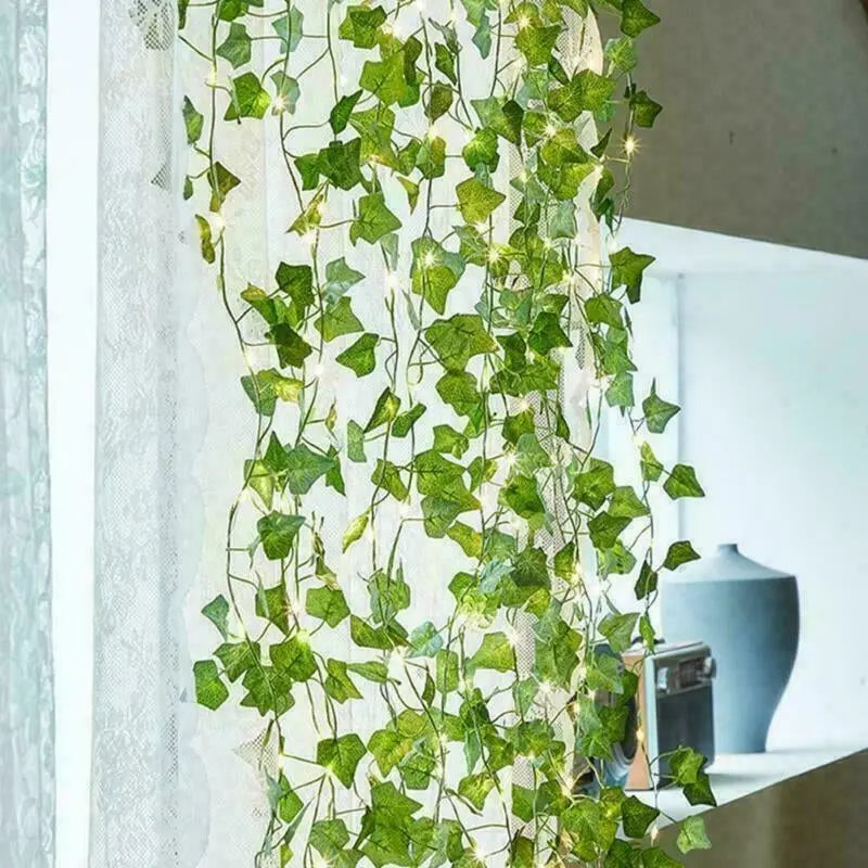 Artificial Ivy-Garland Fake Greenery-Plant with LED Lights Vine Ivy Leaf Hanging - DynamicDrop Hub