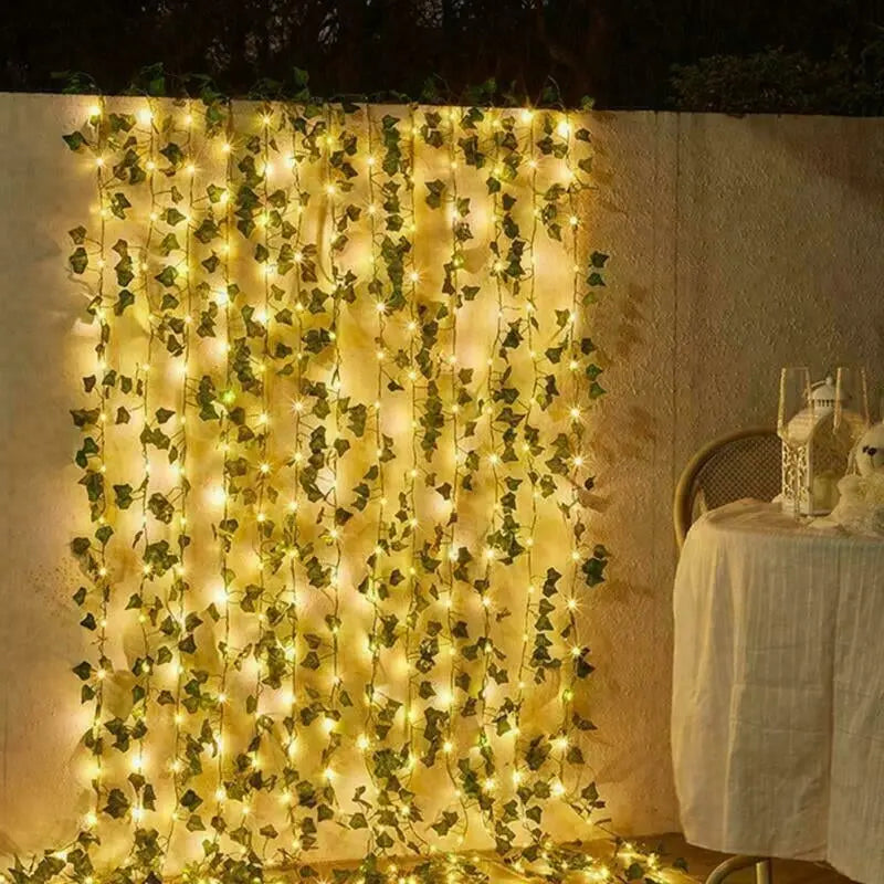 Artificial Ivy-Garland Fake Greenery-Plant with LED Lights Vine Ivy Leaf Hanging - DynamicDrop Hub