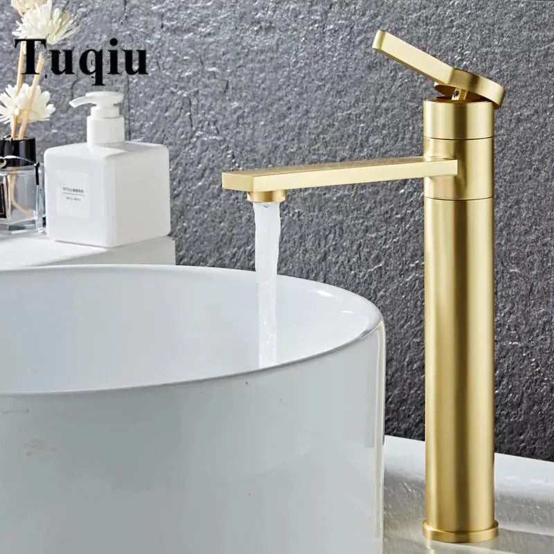 Bathroom Faucet Solid Brass Cold and Hot Water Mixer Sink Tap Single Handle - DynamicDrop Hub