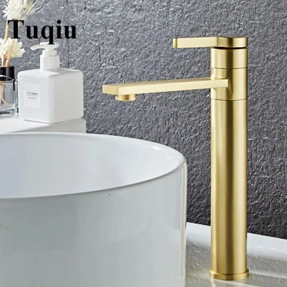 Bathroom Faucet Solid Brass Cold and Hot Water Mixer Sink Tap Single Handle - DynamicDrop Hub