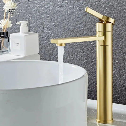 Bathroom Faucet Solid Brass Cold and Hot Water Mixer Sink Tap Single Handle - DynamicDrop Hub