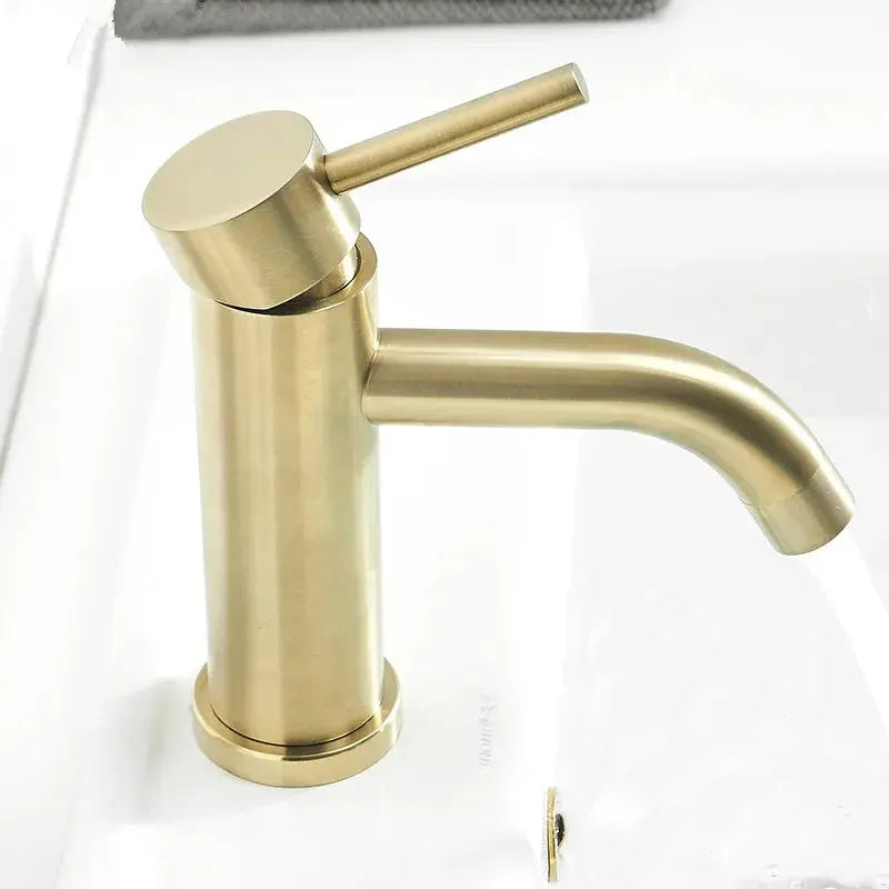 Bathroom Faucet Solid Brass Cold and Hot Water Mixer Sink Tap Single Handle - DynamicDrop Hub