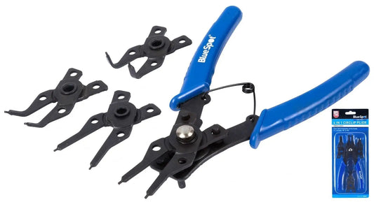 Bluespot Circlip Snap Ring Pliers Internal External Bent Straight 4 in 1 Plier - DynamicDrop Hub