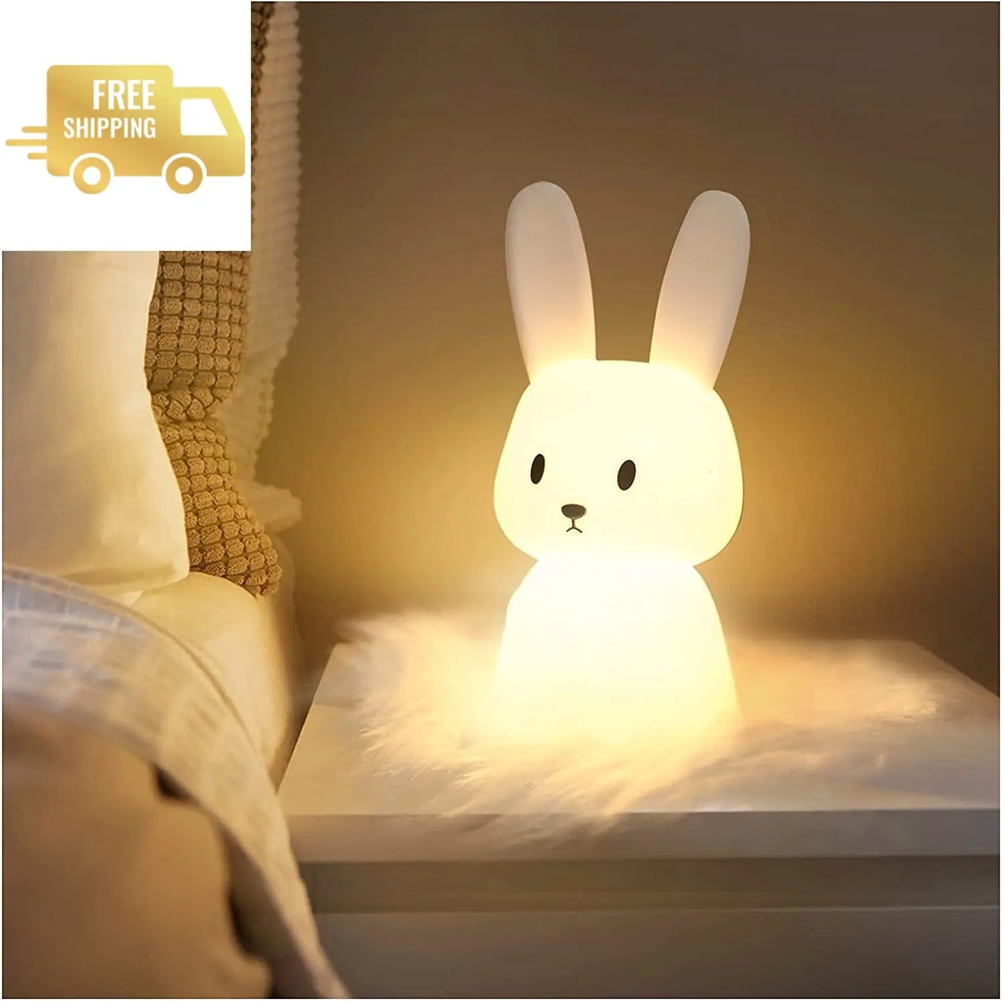 Bunny Baby Night Light, Kids USB Charging Bedroom Light, Night Lamp Cute Animal - DynamicDrop Hub