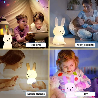 Bunny Baby Night Light, Kids USB Charging Bedroom Light, Night Lamp Cute Animal - DynamicDrop Hub