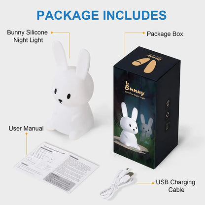 Bunny Baby Night Light, Kids USB Charging Bedroom Light, Night Lamp Cute Animal - DynamicDrop Hub