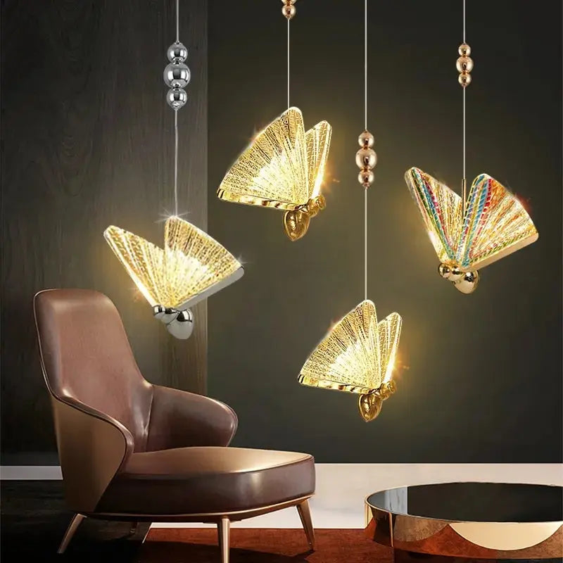 Butterfly Led Pendant Lights Nordic Hanging Lamp Indoor Lighting for Bedside Living Dining Room Kitchen Pendente Iluminação - DynamicDrop Hub