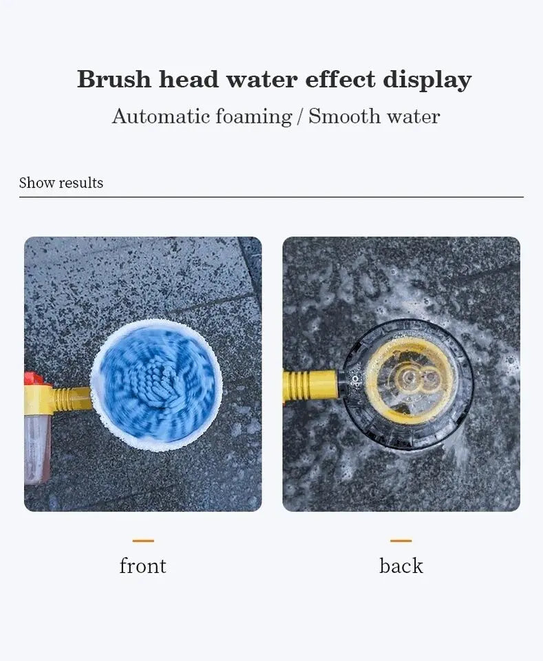 Car Rotary Wash Brush Kit 360 Degree Automatic Rotating Adjustable Dip Wash Brush High Pressure Washer for Vehicle Cleaning - DynamicDrop Hub