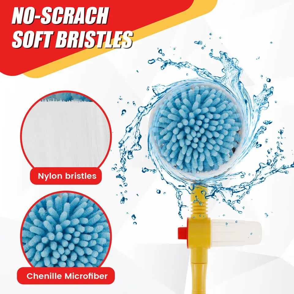 Car Rotary Wash Brush Kit 360 Degree Automatic Rotating Adjustable Dip Wash Brush High Pressure Washer for Vehicle Cleaning - DynamicDrop Hub