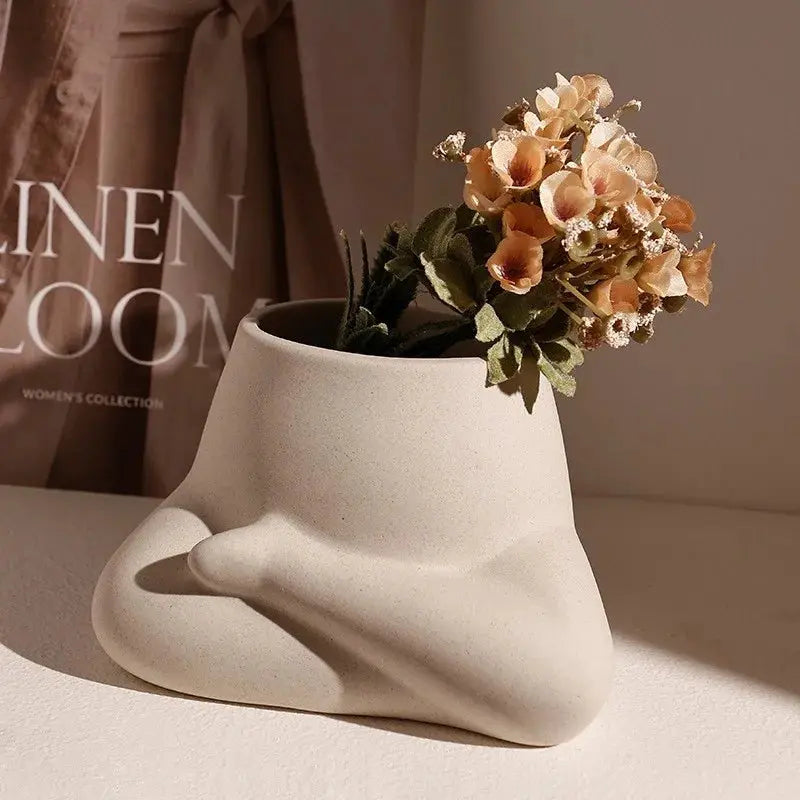 Ceramic Leg Vase - Crafted Vase for Your Flowers and Succulents - DynamicDrop Hub