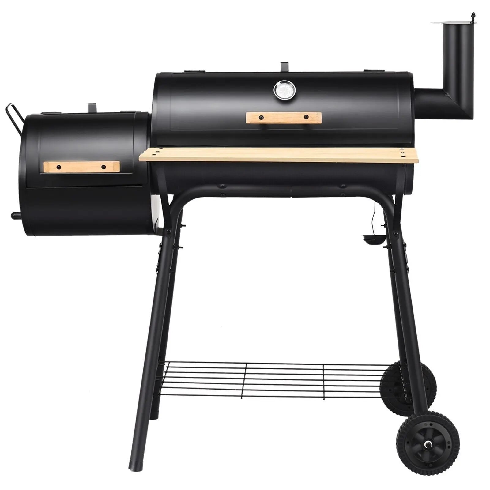 Charcoal BBQ Grill with Wheels and Shelves for Camping Picnic Party - DynamicDrop Hub