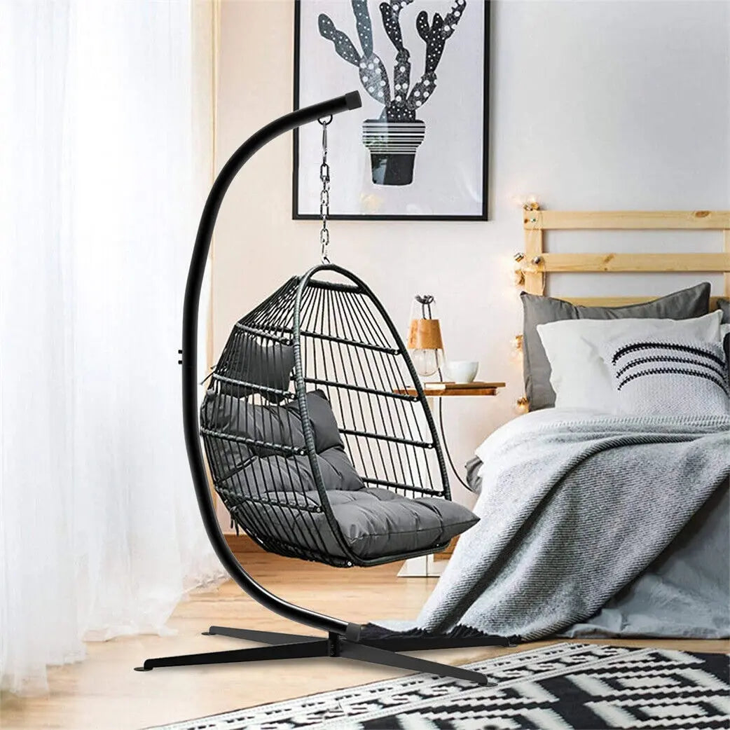 Cocoon Egg Hanging Swing Chair Stand Hammock Frame Garden Furniture in & Outdoor - DynamicDrop Hub