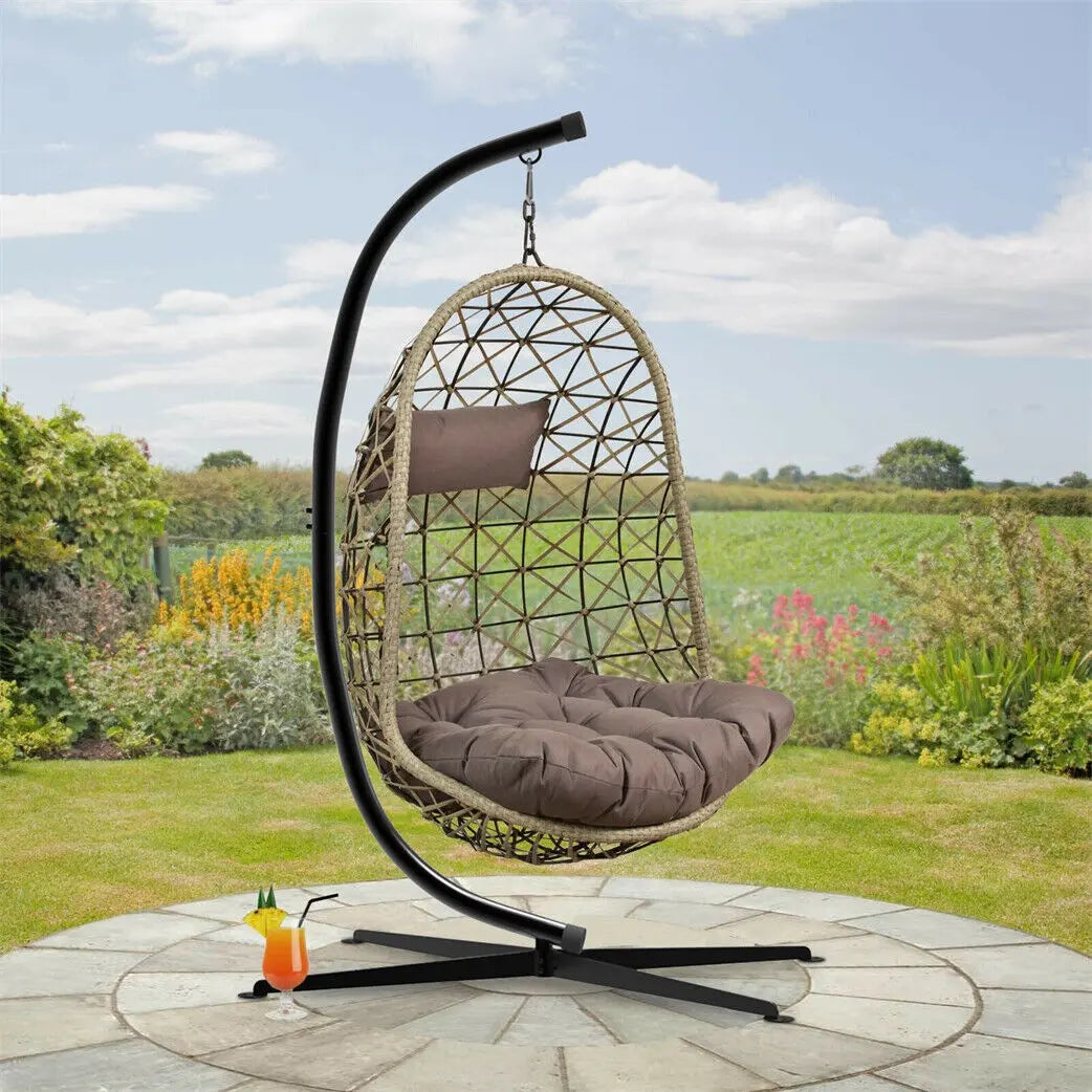 Cocoon Egg Hanging Swing Chair Stand Hammock Frame Garden Furniture in & Outdoor - DynamicDrop Hub