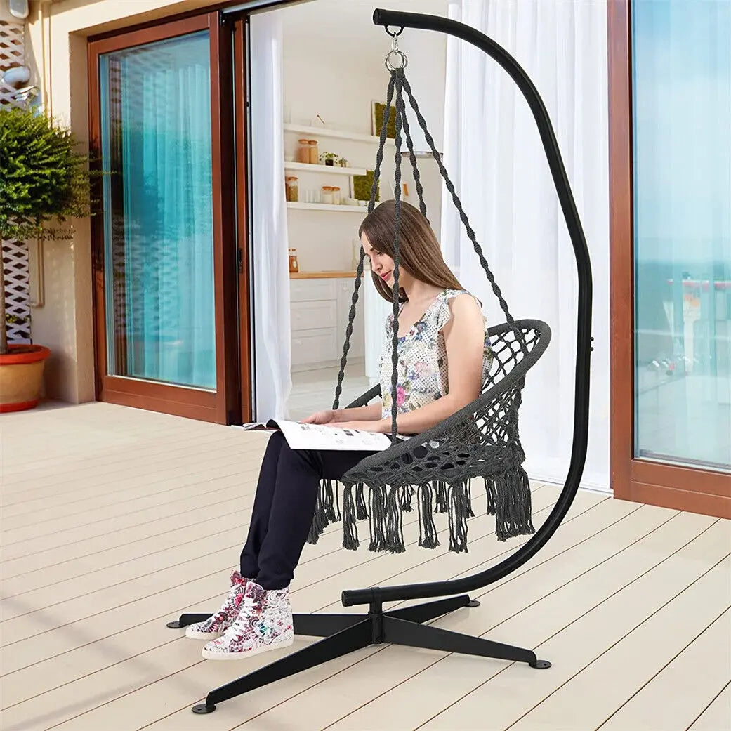 Cocoon Egg Hanging Swing Chair Stand Hammock Frame Garden Furniture in & Outdoor - DynamicDrop Hub