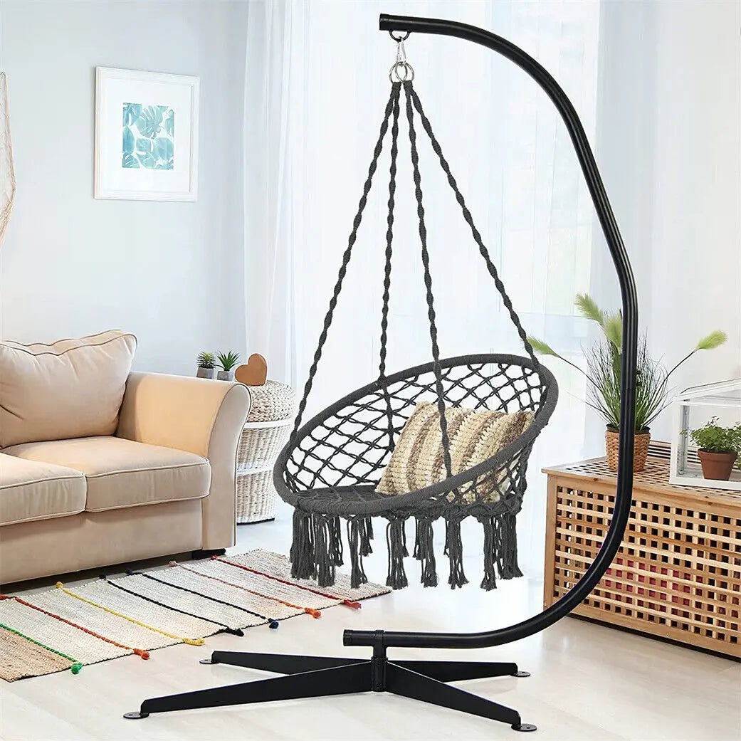 Cocoon Egg Hanging Swing Chair Stand Hammock Frame Garden Furniture in & Outdoor - DynamicDrop Hub