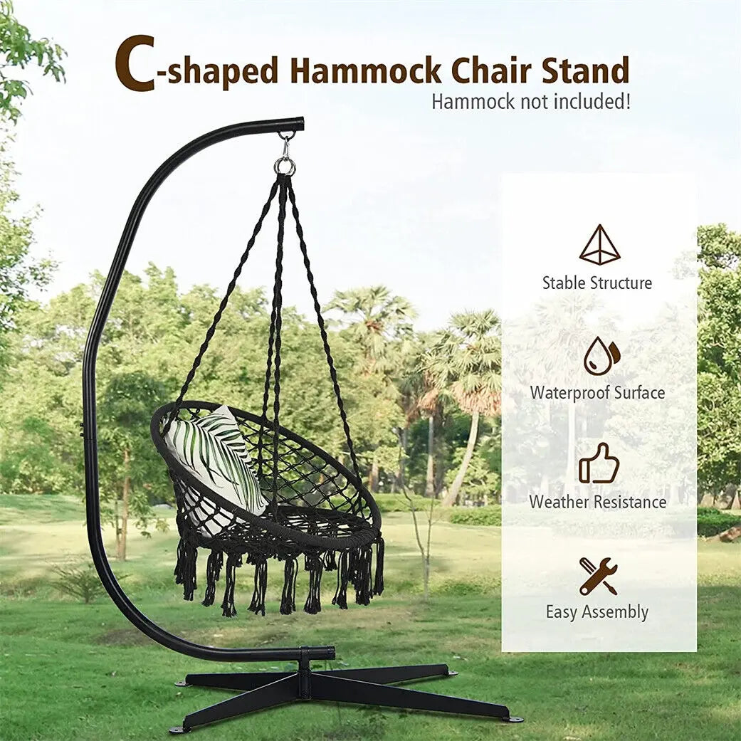 Cocoon Egg Hanging Swing Chair Stand Hammock Frame Garden Furniture in & Outdoor - DynamicDrop Hub