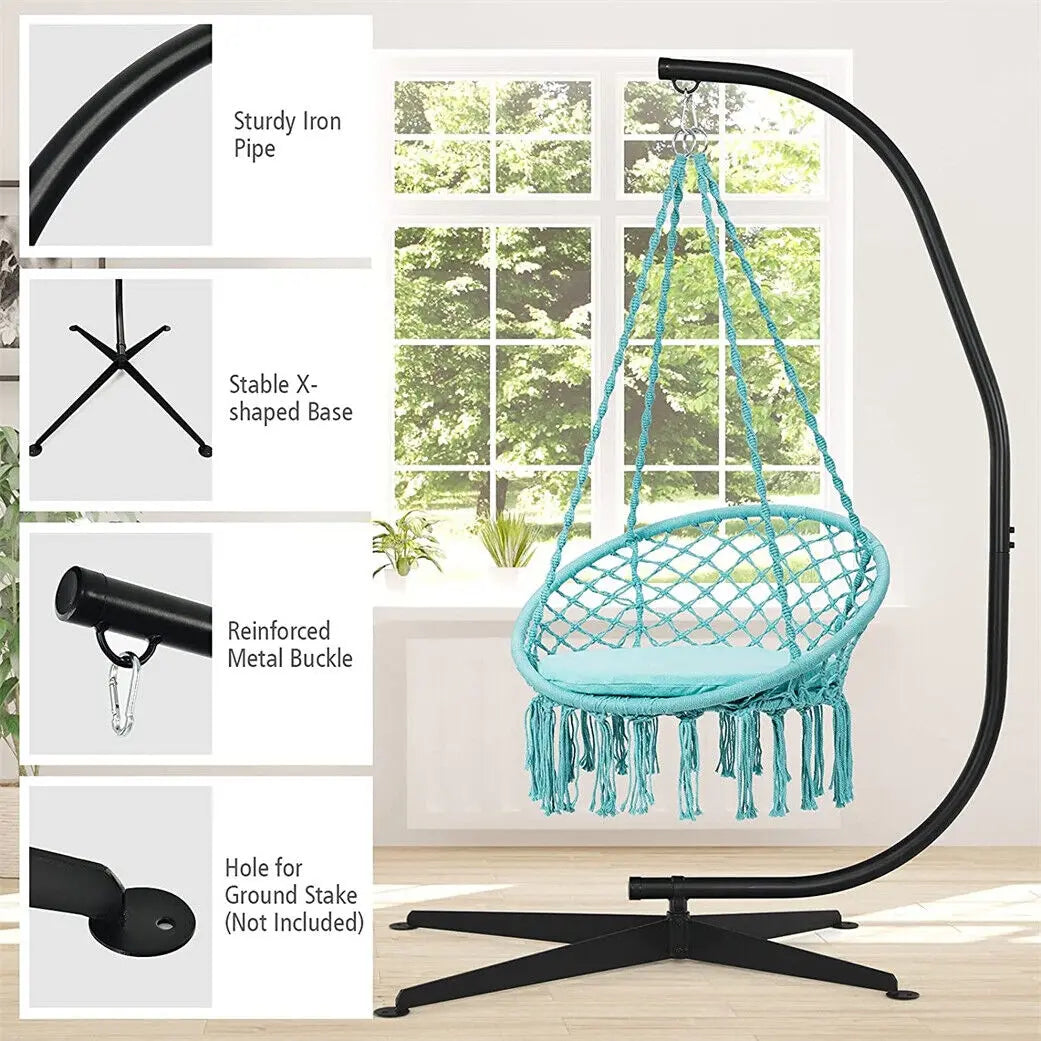 Cocoon Egg Hanging Swing Chair Stand Hammock Frame Garden Furniture in & Outdoor - DynamicDrop Hub