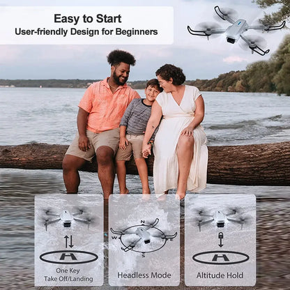 Drone Foldable Quadcopter Transmission WIFI FPV 4K HD Dual Camera 3 Batteries - DynamicDrop Hub