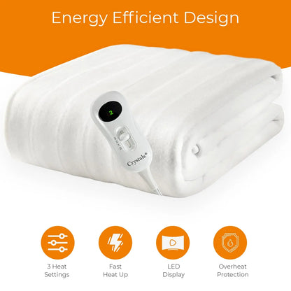 Electric Heated under Blanket Comfort Control Fast Heat up Cosy Warm Washable - DynamicDrop Hub