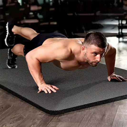 Extra Thick Non-Slip Yoga Mat - Shock Absorbing, Durable NBR Rubber for Home Fitness & Training - DynamicDrop Hub