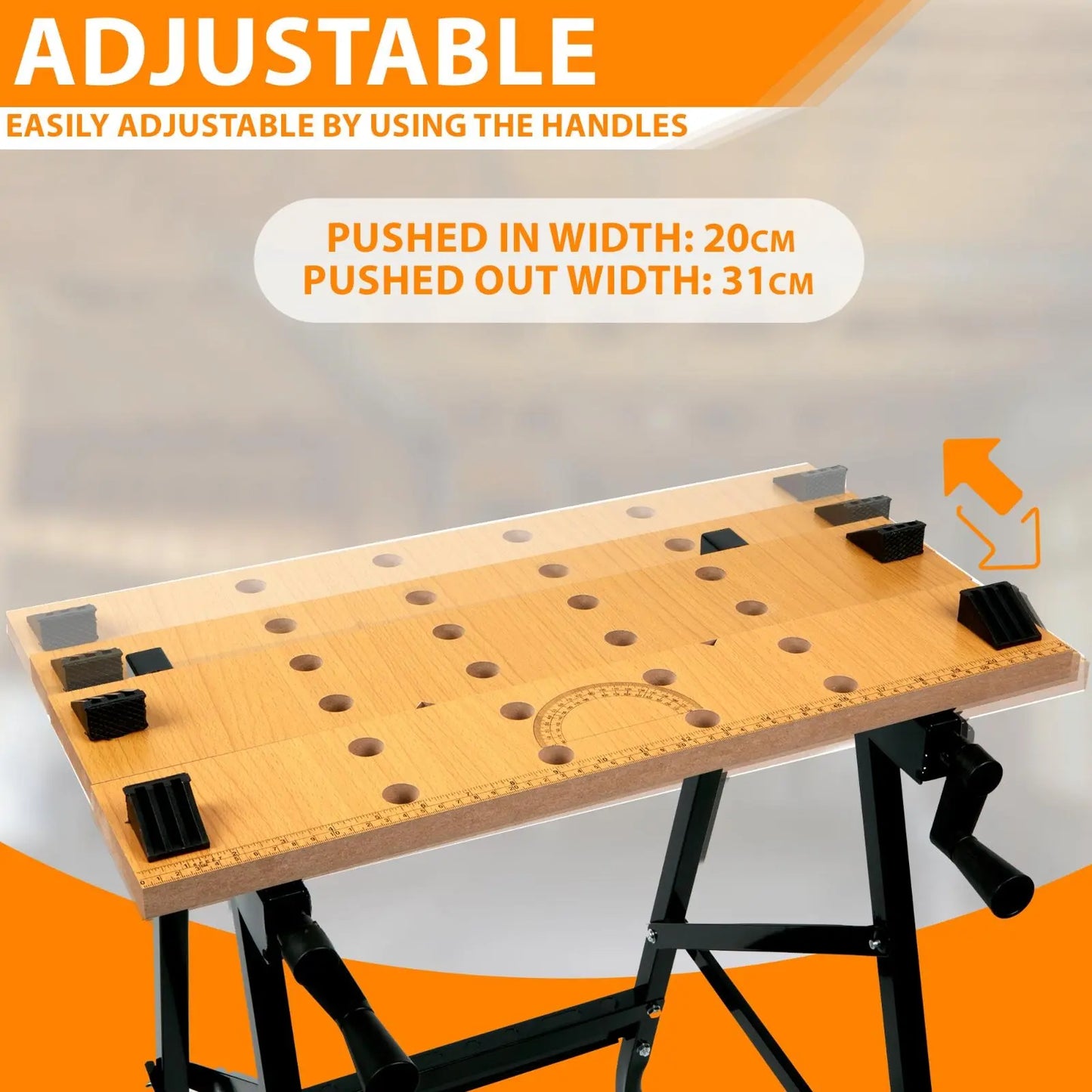 FOLDABLE WOODEN WORKBENCH BENCH WORK PORTABLE CLAMPING FOLDING WORKTOP TABLE DIY - DynamicDrop Hub