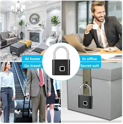 Fingerprint Lock Keyless Waterproof Anti-Theft Smart Lock Fingerprint Padlock Zinc Alloy Intelligent Safety Electronic Doorlock - DynamicDrop Hub