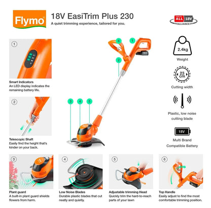 Flymo 36V Easistore 340R Cordless Lawnmower Kit - Power for All - DynamicDrop Hub