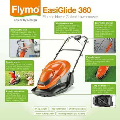 Flymo Easiglide 360 Hover Lawn Mower - Brand New - DynamicDrop Hub