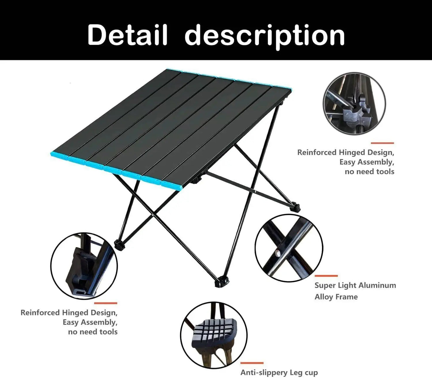 Folding Camping Tables with Carry Bag Portable Garden Picnic BBQ Beach Fishing - DynamicDrop Hub