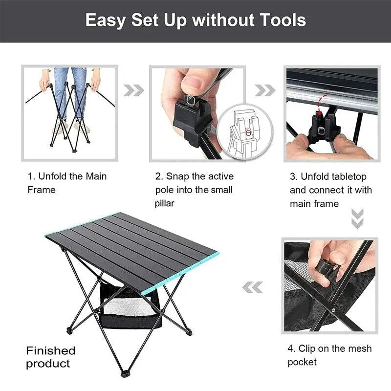 Folding Camping Tables with Carry Bag Portable Garden Picnic BBQ Beach Fishing - DynamicDrop Hub