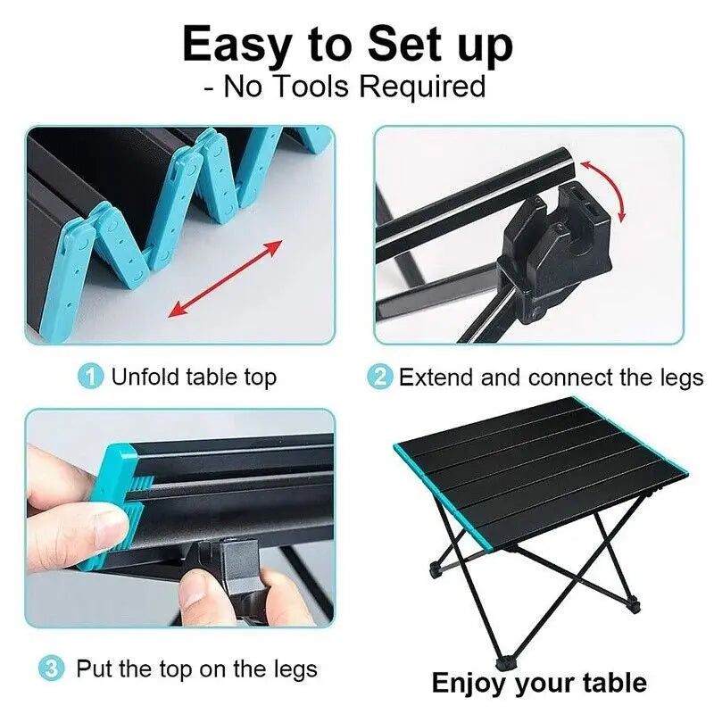 Folding Camping Tables with Carry Bag Portable Garden Picnic BBQ Beach Fishing - DynamicDrop Hub