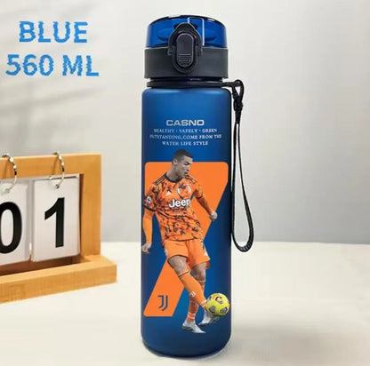 Football Star 560ML Water Bottle Lionel Messi Neymar Ronaldo Drinking Bottle Coffee Cup Portable Outdoor Sports DynamicDrop Hub