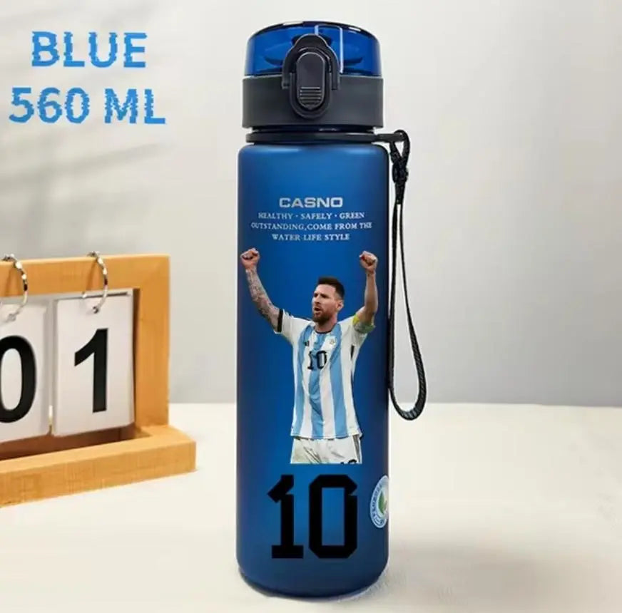 Football Star 560ML Water Bottle Lionel Messi Neymar Ronaldo Drinking Bottle Coffee Cup Portable Outdoor Sports DynamicDrop Hub