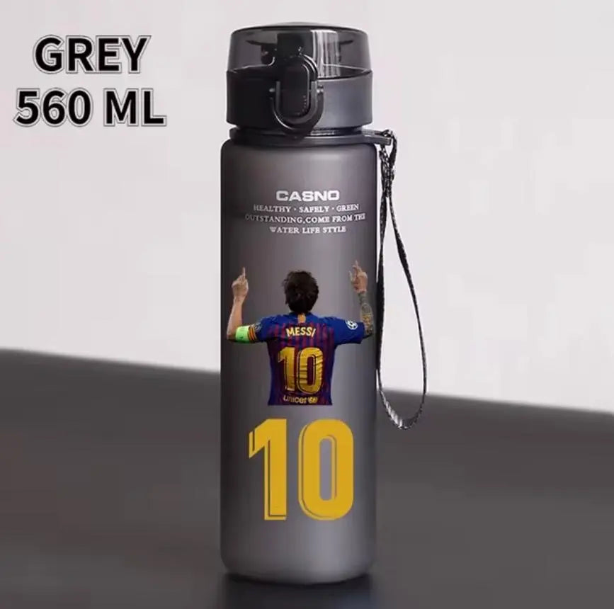 Football Star 560ML Water Bottle Lionel Messi Neymar Ronaldo Drinking Bottle Coffee Cup Portable Outdoor Sports DynamicDrop Hub