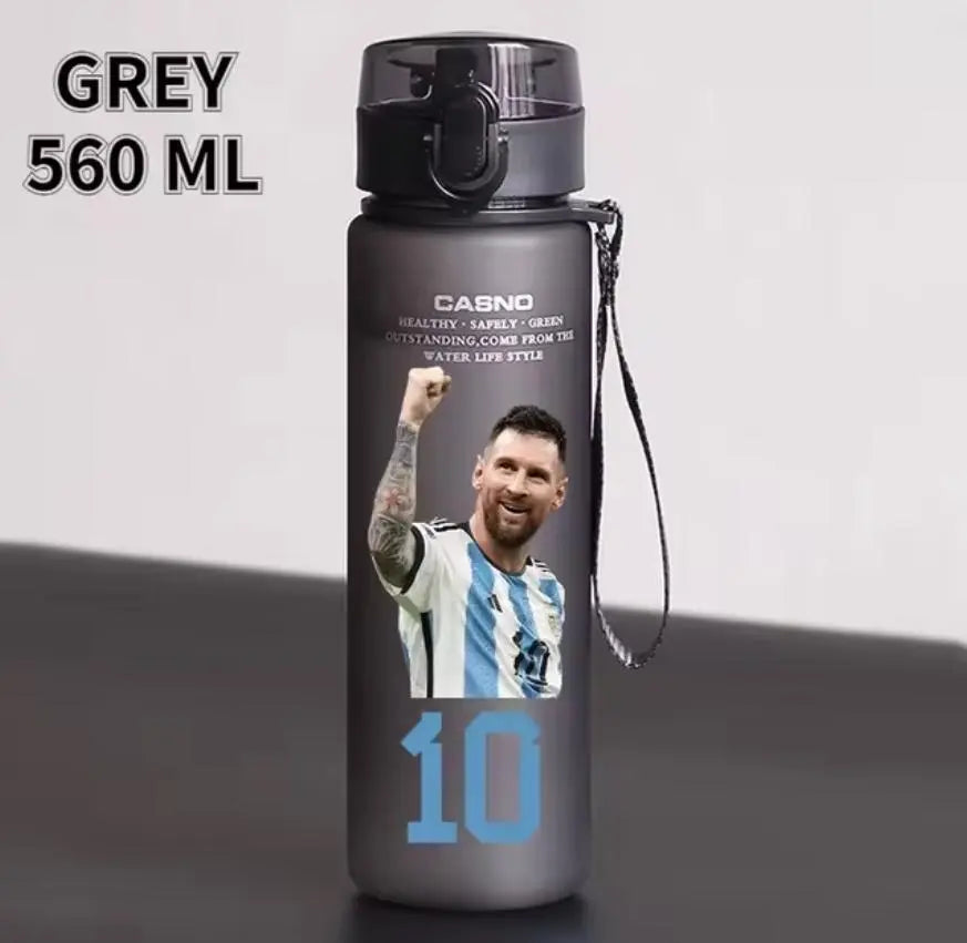 Football Star 560ML Water Bottle Lionel Messi Neymar Ronaldo Drinking Bottle Coffee Cup Portable Outdoor Sports DynamicDrop Hub