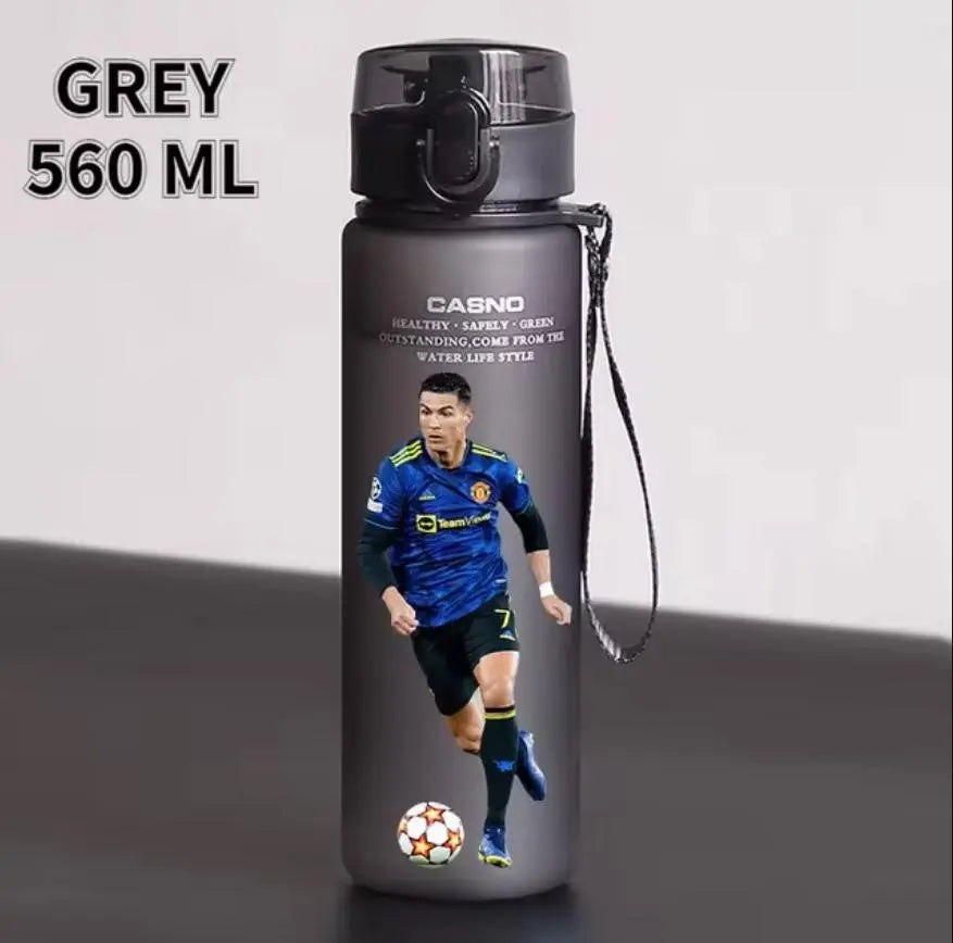 Football Star 560ML Water Bottle Lionel Messi Neymar Ronaldo Drinking Bottle Coffee Cup Portable Outdoor Sports - DynamicDrop Hub