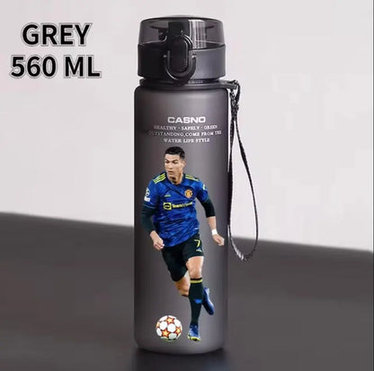 Football Star 560ML Water Bottle Lionel Messi Neymar Ronaldo Drinking Bottle Coffee Cup Portable Outdoor Sports - DynamicDrop Hub