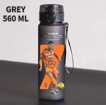 Football Star 560ML Water Bottle Lionel Messi Neymar Ronaldo Drinking Bottle Coffee Cup Portable Outdoor Sports DynamicDrop Hub