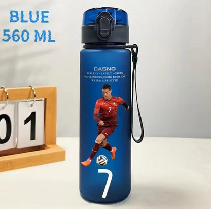 Football Star 560ML Water Bottle Lionel Messi Neymar Ronaldo Drinking Bottle Coffee Cup Portable Outdoor Sports DynamicDrop Hub