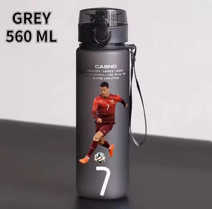 Football Star 560ML Water Bottle Lionel Messi Neymar Ronaldo Drinking Bottle Coffee Cup Portable Outdoor Sports - DynamicDrop Hub