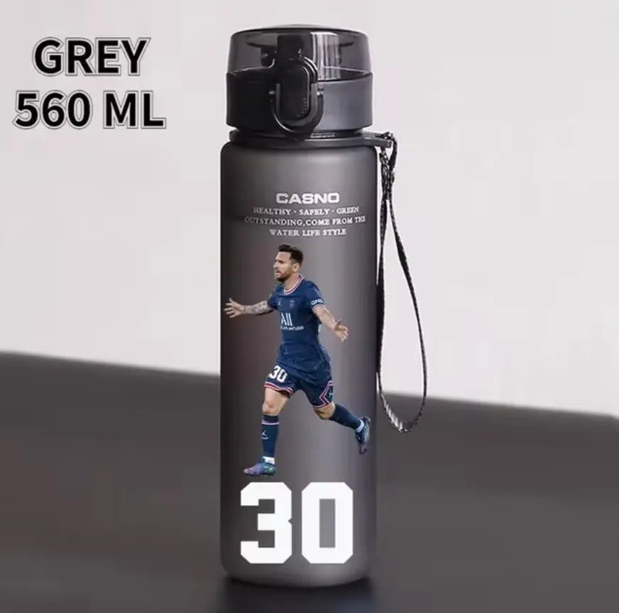 Football Star 560ML Water Bottle Lionel Messi Neymar Ronaldo Drinking Bottle Coffee Cup Portable Outdoor Sports DynamicDrop Hub