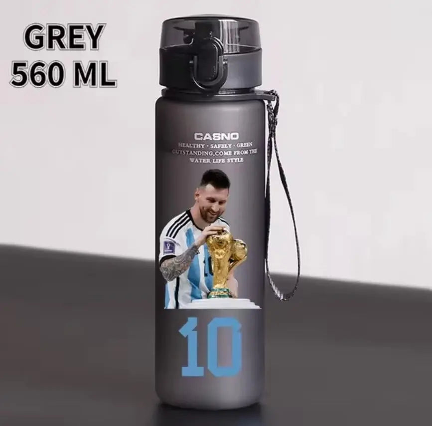 Football Star 560ML Water Bottle Lionel Messi Neymar Ronaldo Drinking Bottle Coffee Cup Portable Outdoor Sports DynamicDrop Hub