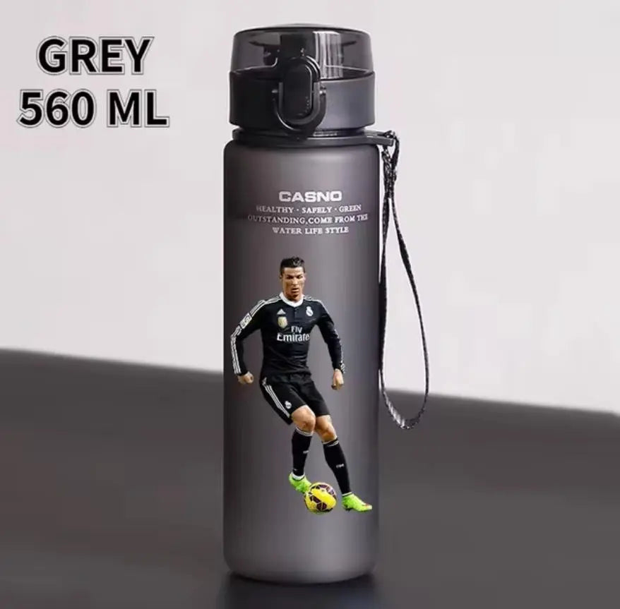 Football Star 560ML Water Bottle Lionel Messi Neymar Ronaldo Drinking Bottle Coffee Cup Portable Outdoor Sports DynamicDrop Hub