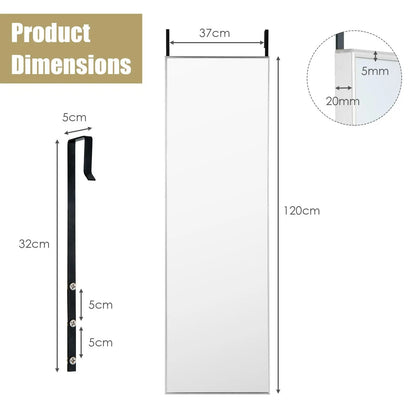 Full Length Wall Hanging Mirror with Adjustable Hook (120 X 37 Cm) - DynamicDrop Hub