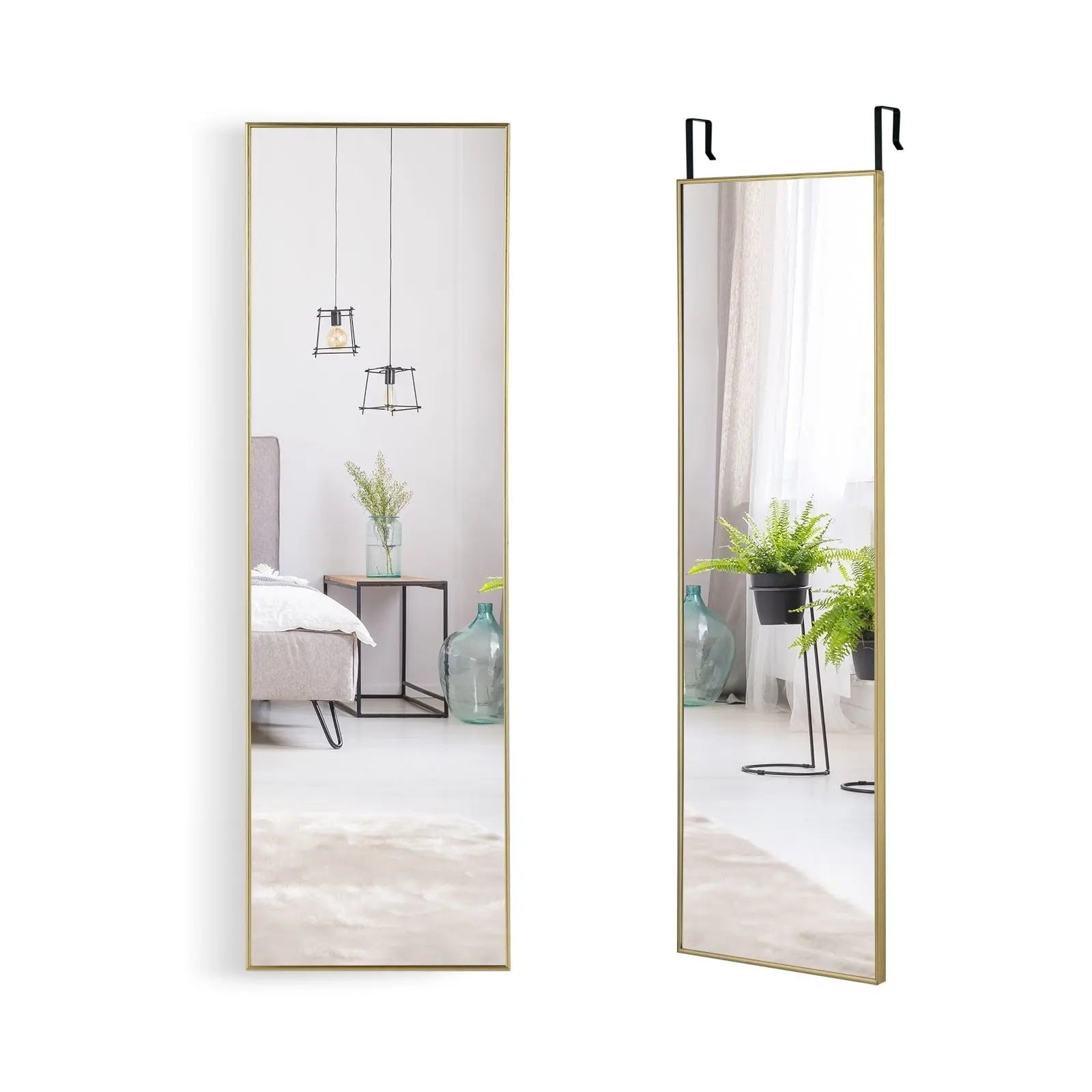 Full Length Wall Hanging Mirror with Adjustable Hook (120 X 37 Cm) - DynamicDrop Hub