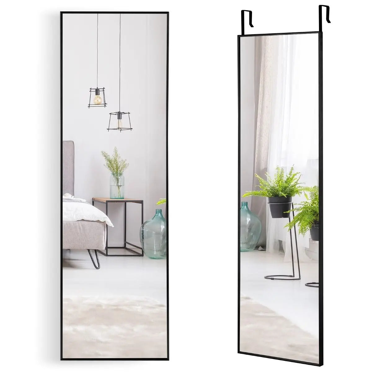 Full Length Wall Hanging Mirror with Adjustable Hook (120 X 37 Cm) - DynamicDrop Hub